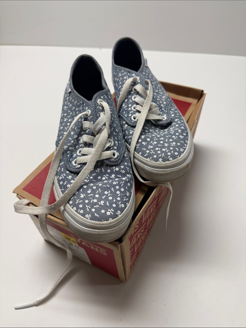Vans blue Floral Canvas Lace-Up Sneakers